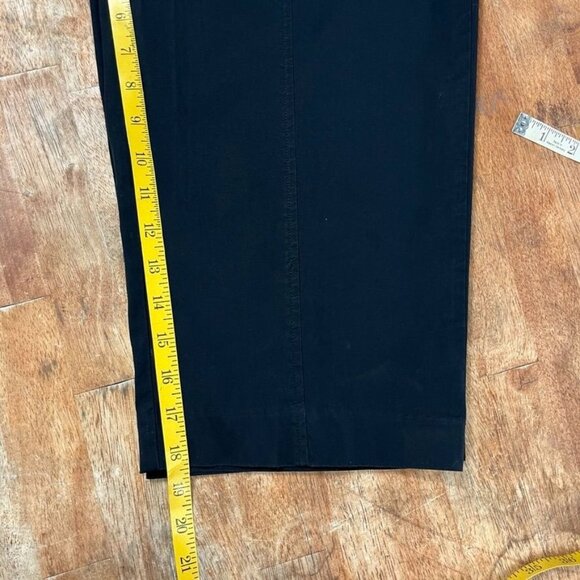 Talbots Petites Cropped Straight Leg High Water Chinos Womens 8 Flat Front Black - Picture 11 of 11